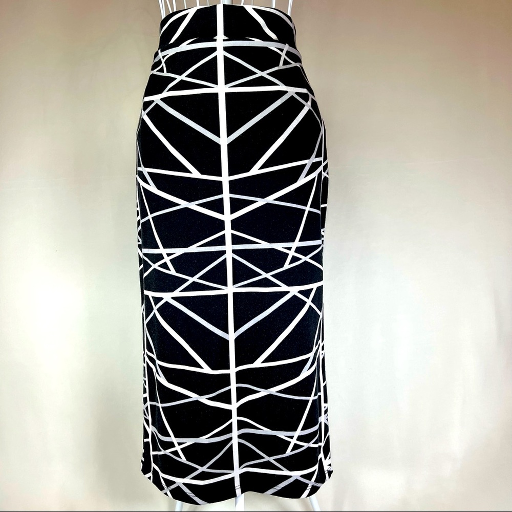Modern Print Cotton Stretch Pencil Skirt